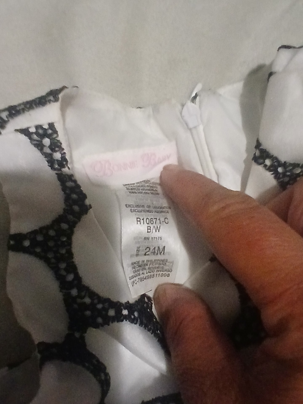 Bonnie Baby Black & White Dress - 24M
